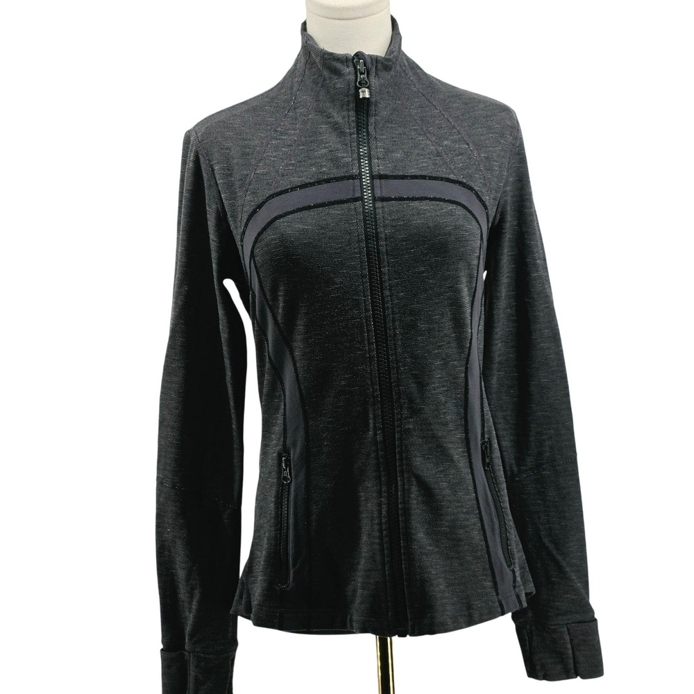 Lululemon Jacket Womens 6 Gray Define Full Zip Hooded Thumbholes Pockets